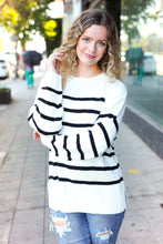 Load image into Gallery viewer, Stand Out Ivory Striped Oversized Knit Sweater
