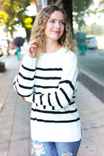 Load image into Gallery viewer, Stand Out Ivory Striped Oversized Knit Sweater
