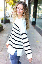 Load image into Gallery viewer, Stand Out Ivory Striped Oversized Knit Sweater
