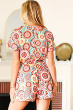 Load image into Gallery viewer, Feeling Bold Multicolor Mandala Print Surplice Tie Waist Romper
