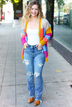 Load image into Gallery viewer, Spread Joy Multicolor Chunky Knit Color Block Patchwork Cardigan
