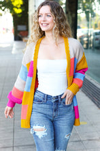 Load image into Gallery viewer, Spread Joy Multicolor Chunky Knit Color Block Patchwork Cardigan
