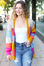 Load image into Gallery viewer, Spread Joy Multicolor Chunky Knit Color Block Patchwork Cardigan
