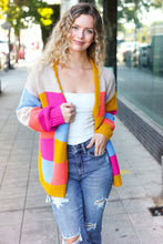 Load image into Gallery viewer, Spread Joy Multicolor Chunky Knit Color Block Patchwork Cardigan
