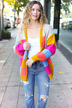 Load image into Gallery viewer, Spread Joy Multicolor Chunky Knit Color Block Patchwork Cardigan
