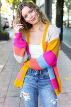 Load image into Gallery viewer, Spread Joy Multicolor Chunky Knit Color Block Patchwork Cardigan
