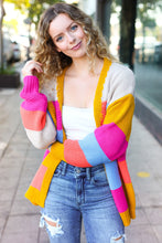 Load image into Gallery viewer, Spread Joy Multicolor Chunky Knit Color Block Patchwork Cardigan
