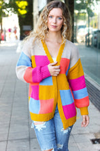 Load image into Gallery viewer, Spread Joy Multicolor Chunky Knit Color Block Patchwork Cardigan
