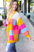 Load image into Gallery viewer, Spread Joy Multicolor Chunky Knit Color Block Patchwork Cardigan
