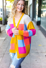 Load image into Gallery viewer, Spread Joy Multicolor Chunky Knit Color Block Patchwork Cardigan
