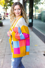 Load image into Gallery viewer, Spread Joy Multicolor Chunky Knit Color Block Patchwork Cardigan
