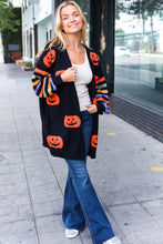 Load image into Gallery viewer, Pumpkin Multicolor Stripe Jacquard Knit Open Cardigan
