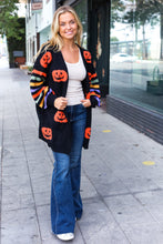 Load image into Gallery viewer, Pumpkin Multicolor Stripe Jacquard Knit Open Cardigan
