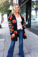 Load image into Gallery viewer, Pumpkin Multicolor Stripe Jacquard Knit Open Cardigan
