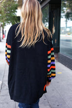 Load image into Gallery viewer, Pumpkin Multicolor Stripe Jacquard Knit Open Cardigan
