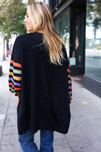 Load image into Gallery viewer, Pumpkin Multicolor Stripe Jacquard Knit Open Cardigan
