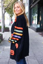 Load image into Gallery viewer, Pumpkin Multicolor Stripe Jacquard Knit Open Cardigan
