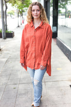 Load image into Gallery viewer, Everyday Rust Button Down Sharkbite Cotton Tunic Top
