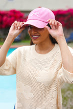 Load image into Gallery viewer, Pink Embroidered Bow Baseball Cap
