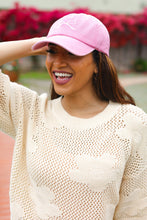 Load image into Gallery viewer, Pink Embroidered Bow Baseball Cap
