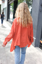 Load image into Gallery viewer, Everyday Rust Button Down Sharkbite Cotton Tunic Top
