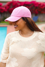 Load image into Gallery viewer, Pink Embroidered Bow Baseball Cap
