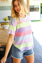 Load image into Gallery viewer, Stand Out Lavender &amp; Pink Striped Textured Waffle Knit Top
