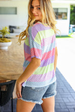 Load image into Gallery viewer, Stand Out Lavender &amp; Pink Striped Textured Waffle Knit Top
