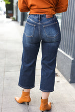 Load image into Gallery viewer, Judy Blue Dark Wash Mid Rise Cropped Wide Leg Jeans
