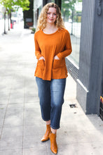 Load image into Gallery viewer, Rust Hacci Dolman Pocketed Sweater Top
