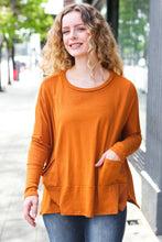 Load image into Gallery viewer, Rust Hacci Dolman Pocketed Sweater Top
