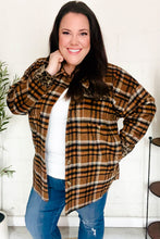 Load image into Gallery viewer, Put Together Rust Plaid &amp; Animal Print Button Down Jacket
