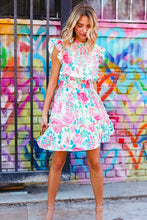 Load image into Gallery viewer, Under Your Spell Floral Smocked Flutter Sleeve Ruffle Mini Dress
