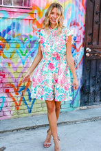 Load image into Gallery viewer, Under Your Spell Floral Smocked Flutter Sleeve Ruffle Mini Dress
