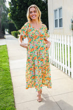 Load image into Gallery viewer, Hello Beautiful Sage Elastic V Neck Tiered Daisy Floral Maxi Dress
