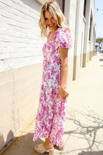 Load image into Gallery viewer, Feeling Femme Pink Sweetheart Neck Bustier Floral Tiered Dress
