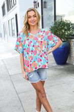 Load image into Gallery viewer, Under Your Spell Mint Flat Floral V Neck Dolman Top
