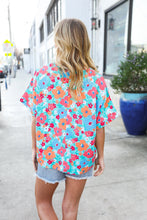 Load image into Gallery viewer, Under Your Spell Mint Flat Floral V Neck Dolman Top
