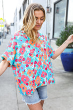 Load image into Gallery viewer, Under Your Spell Mint Flat Floral V Neck Dolman Top
