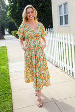 Load image into Gallery viewer, Hello Beautiful Sage Elastic V Neck Tiered Daisy Floral Maxi Dress
