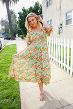 Load image into Gallery viewer, Hello Beautiful Sage Elastic V Neck Tiered Daisy Floral Maxi Dress
