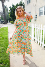 Load image into Gallery viewer, Hello Beautiful Sage Elastic V Neck Tiered Daisy Floral Maxi Dress
