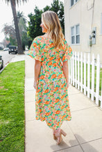 Load image into Gallery viewer, Hello Beautiful Sage Elastic V Neck Tiered Daisy Floral Maxi Dress
