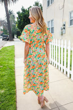 Load image into Gallery viewer, Hello Beautiful Sage Elastic V Neck Tiered Daisy Floral Maxi Dress
