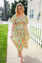 Load image into Gallery viewer, Hello Beautiful Sage Elastic V Neck Tiered Daisy Floral Maxi Dress
