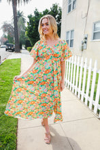 Load image into Gallery viewer, Hello Beautiful Sage Elastic V Neck Tiered Daisy Floral Maxi Dress
