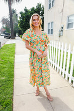 Load image into Gallery viewer, Hello Beautiful Sage Elastic V Neck Tiered Daisy Floral Maxi Dress
