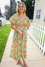 Load image into Gallery viewer, Hello Beautiful Sage Elastic V Neck Tiered Daisy Floral Maxi Dress
