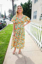 Load image into Gallery viewer, Hello Beautiful Sage Elastic V Neck Tiered Daisy Floral Maxi Dress
