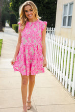 Load image into Gallery viewer, Meet Me in Pink Multicolor Leopard Print Frill Neck Dress
